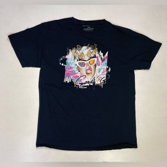 Cardi B Graphic T-Shirt Men Large Black Short Sleeve Music - Picture 1 of 5